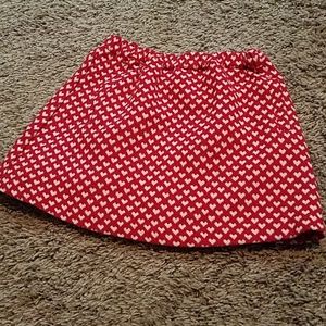 Red and white pocketed skirt